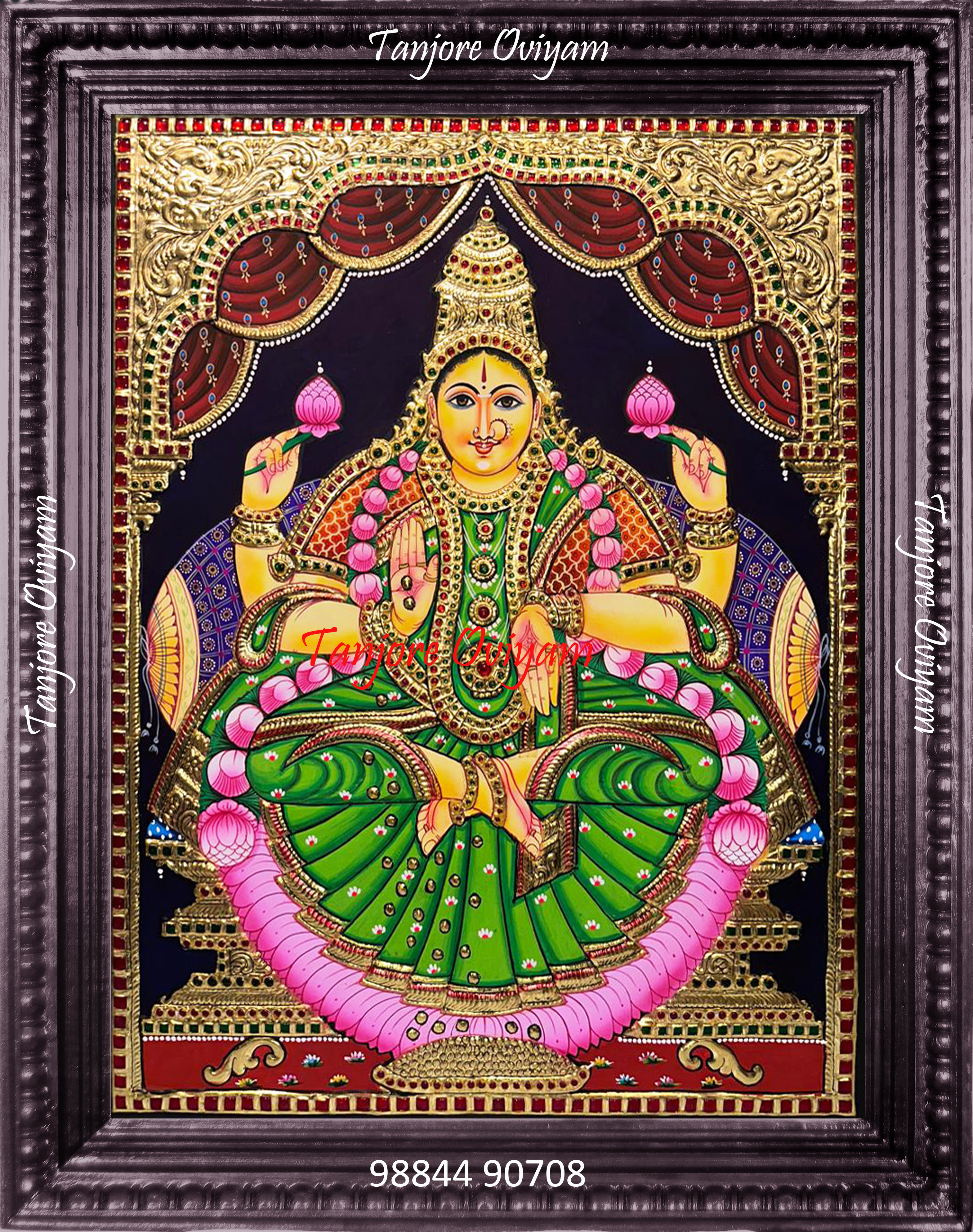 Mahalakshmi Tanjore Painting | Lakshmi Tanjore Painting